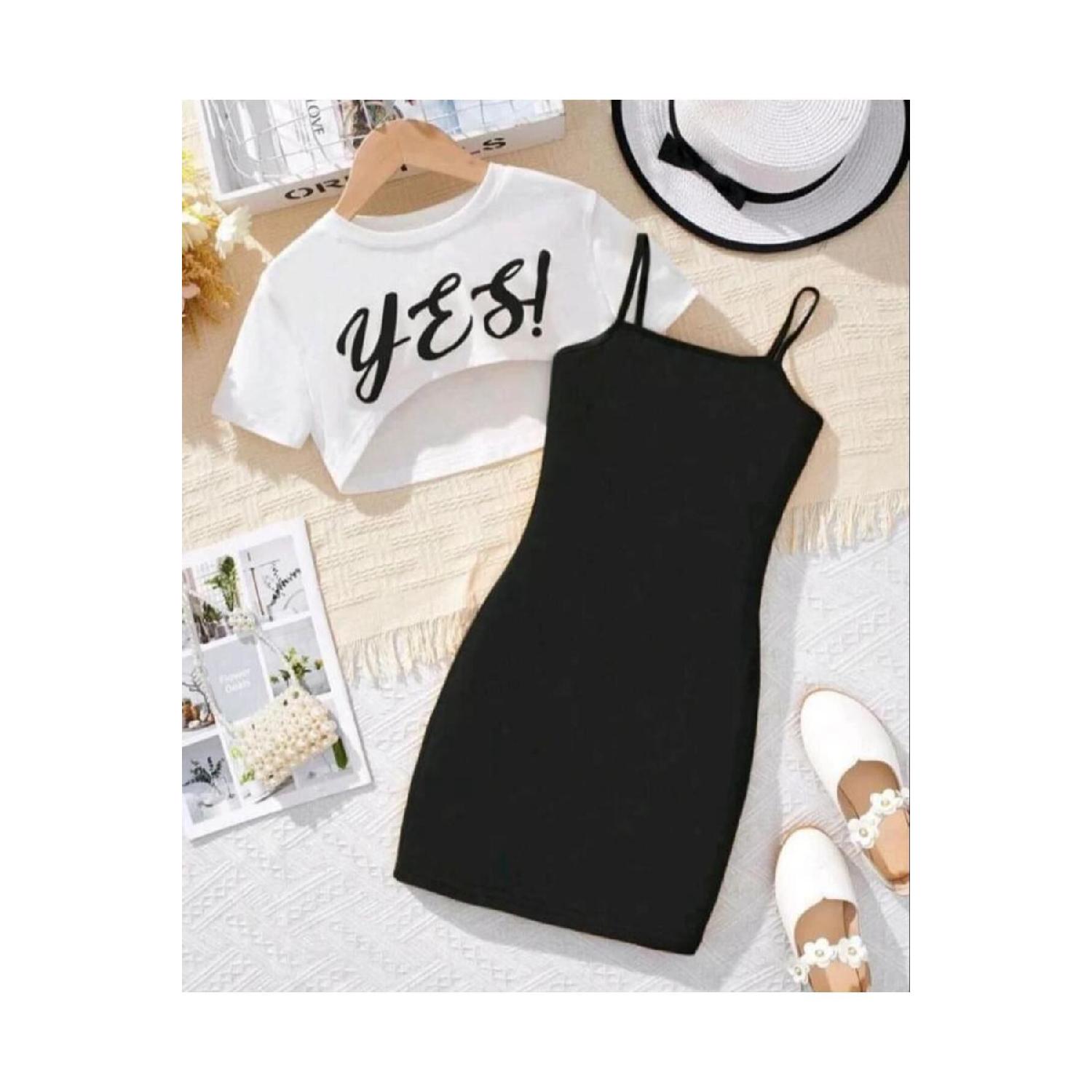 

Укороченное платье с принтом Girl Yes 5-6 Yaş