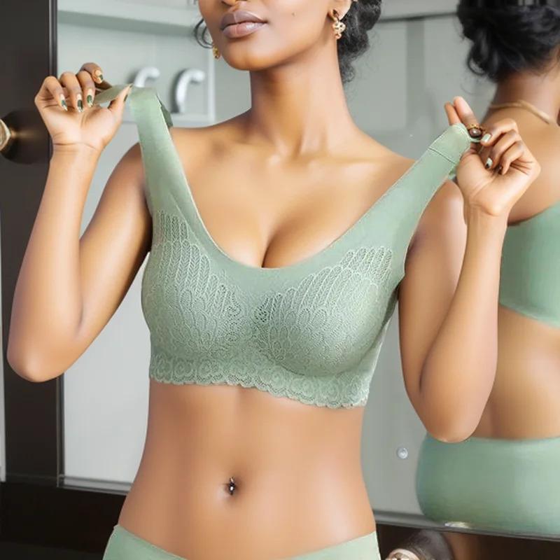 Sexy Push Up Bras Latex Women's Underwear Wire Free Female Gather Bralette Seamless Iingerie Ladies Comfort Brassiere