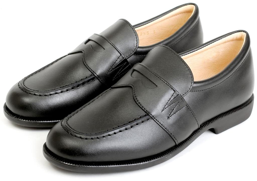 Vyrobeno z pravé kůže, snadno se nazouvá [Kid Core] mokasíny, Japonsko, kůže, děti, junioři, oblečení, unisex, CO1523, černé, 23,5