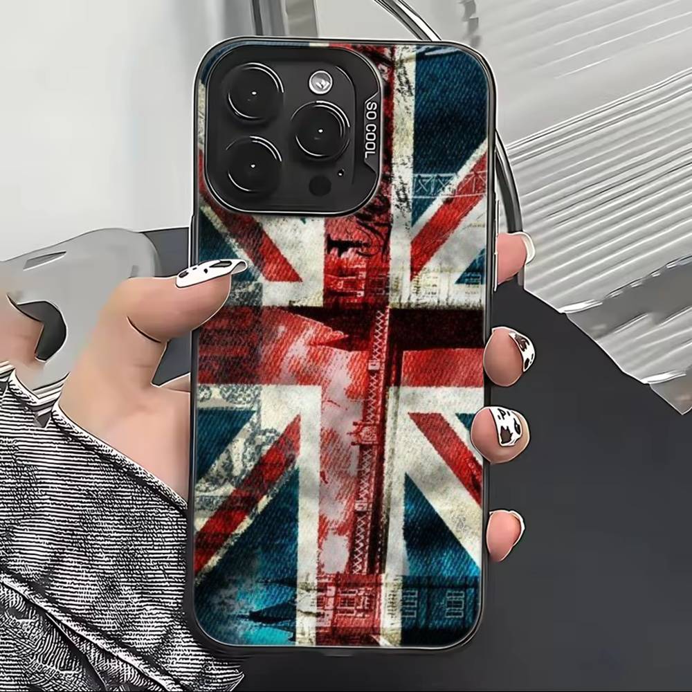 England F-Flag Football Spiele Handyhülle Für iPhone 17,16,15,14,13,12,11 Plus,Pro Max,XS,Farbig Versilberte Innenabdeckung