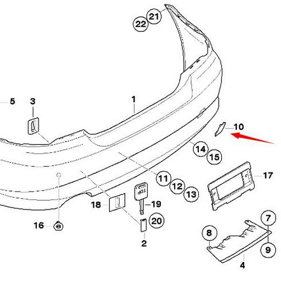 BMW 1 Series E82/E88 Front Bumper Tow Hook Cover 51127208599
