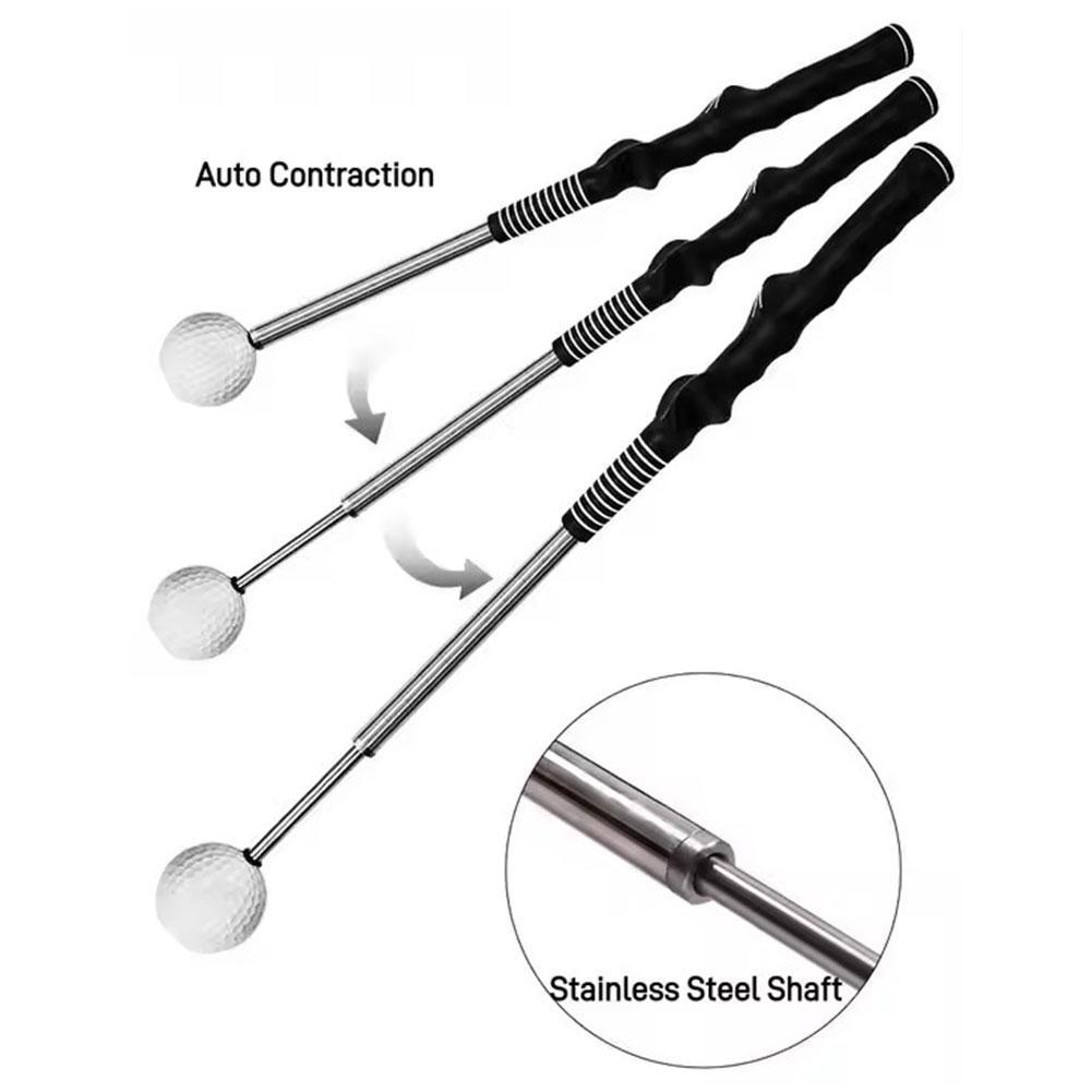 Retractable Golf Swing Training Aid Practice Stick,Indoor Outdoor Golf Assistant Practitioner, Golf Grip Trainer