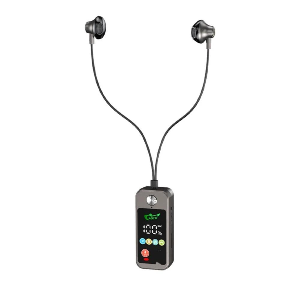 Card Insertion Lavalier Bluetooth Earphones LED Screen Wireless Headphones Support SD Card