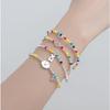 925 Silver Rainbow Beaded Bracelet Cute Little Bear Cloud Bracelet Women's Vintage Fashion Handwear Temperament Jewelry