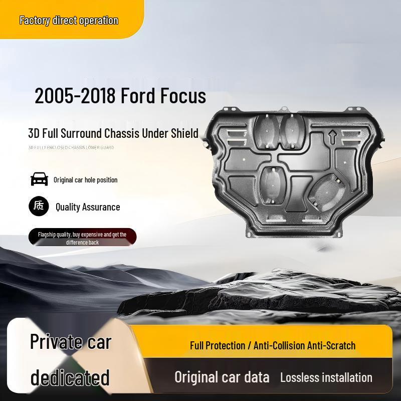 Compatible Engine Underbody Shield for Ford Focus (Years 05- 18, 19+): Non-destructive Installation, Wear & Impact Resistant Ford Focus 19 and onwards