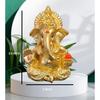 Gold Plated Satin Ganesha/Vinayaka/Vinayagar/Pillayar Idol - Versatile Car Dashboard and Home/Office Decor