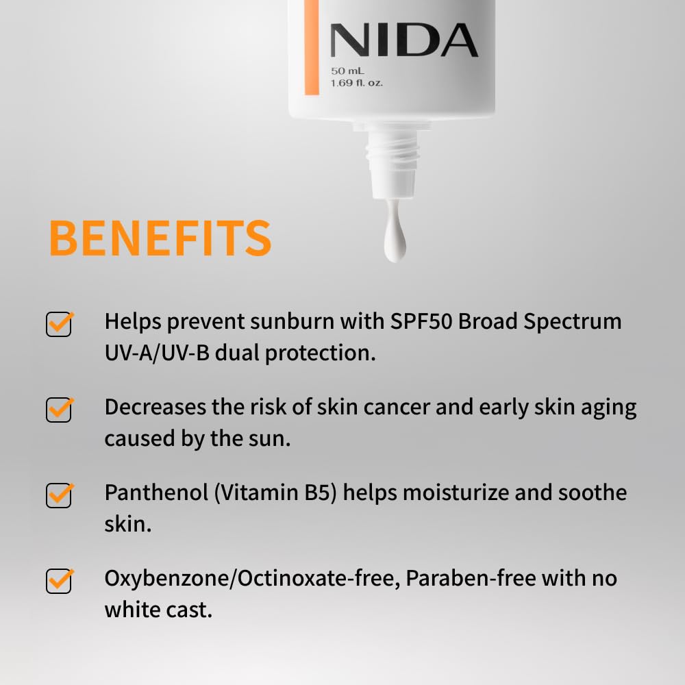 Nida Invisible Fit Sun Cream SPF50 50ml (+Free Gift)