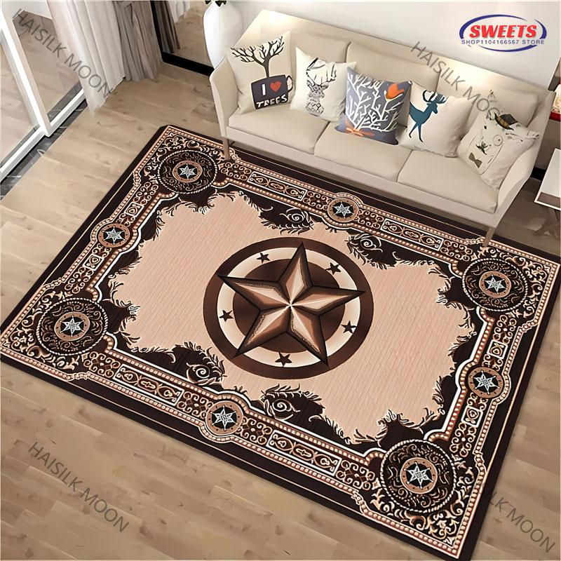 1PC Personalized Vintage Pentagram Pattern Carpet Living Room Bedroom Sofa Large Area Decorative Mat Kids Play Non-slip Rug Gift