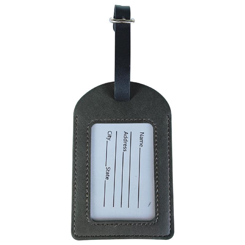 Metal Buckle Boarding Pass and PU Leather Luggage Tag with Hot Stamped Paper Card
