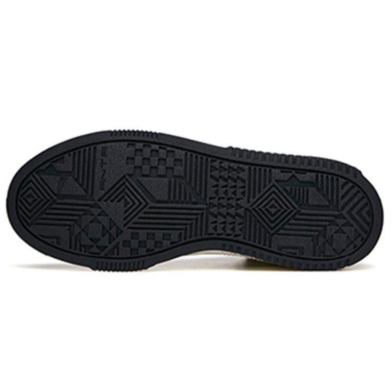 Anta Life Series Women Wear-resistant High-top Skate Shoes White Black 922138011-6