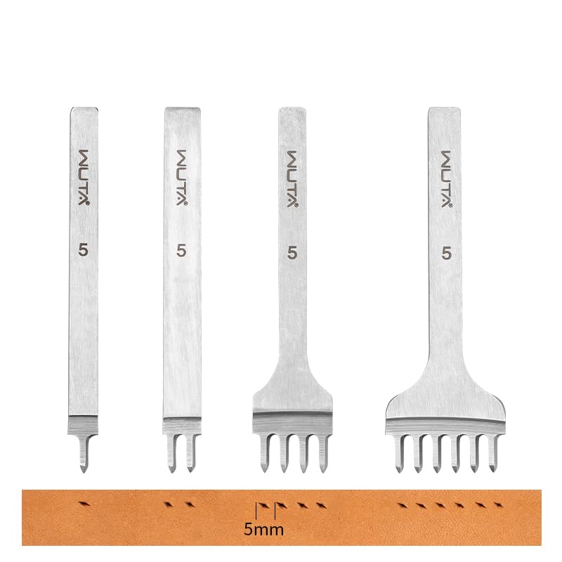 

WUTA Набор пробойников для кожи с алмазным отверстием, Улучшенный набор стальных пробойников для изделий из кожи, для DIY-ремесел из кожи, Пробойник, Инструмент, 4 шт. (5 мм, 1+2+4+6)