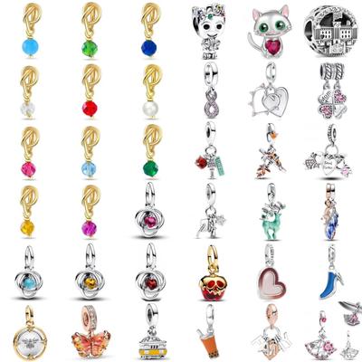 925 Silver Butterfly Bead Bracelet Charm Exquisite High Heel Milk Tea Jewelry DIY Craft Supplies