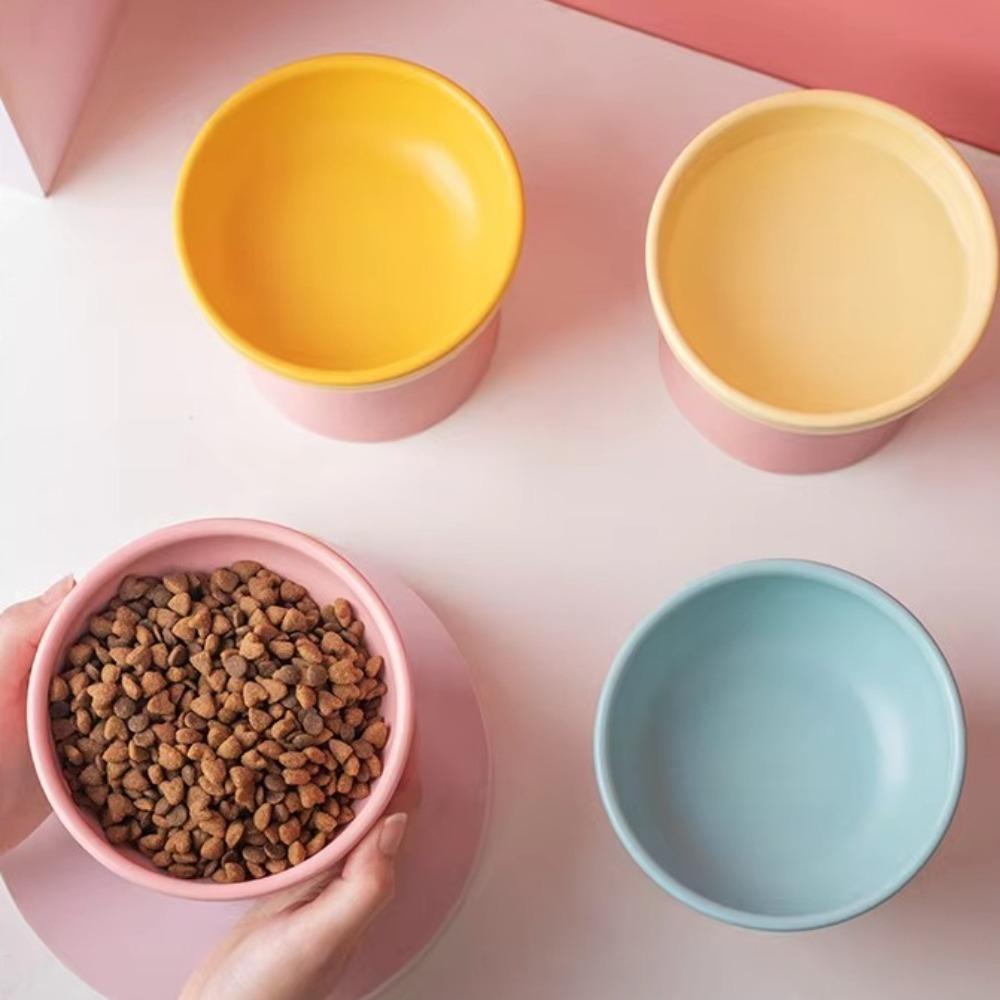300ml Cat Elevated Bowl High Foot Pet Feeding Dishes  Drinking Eating Supplies