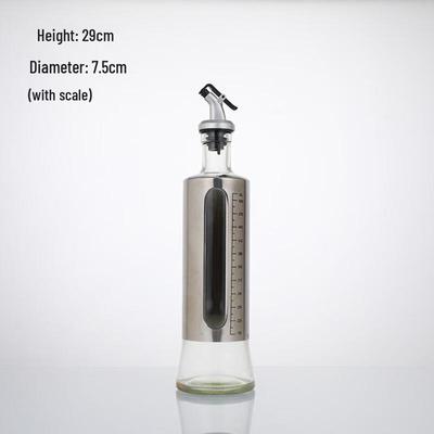 ZISIZ 500ml Glass Oil Dispenser Bottles with Stainless Steel Spouts (Set of 4)