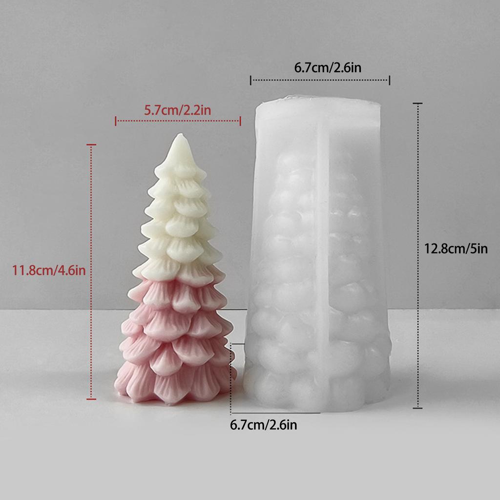 Christmas Tree Silicone Candle Mould for Handmade Soap Gypsum Resin Aromatherapy Candle Silicone Mold Desktop Decoration