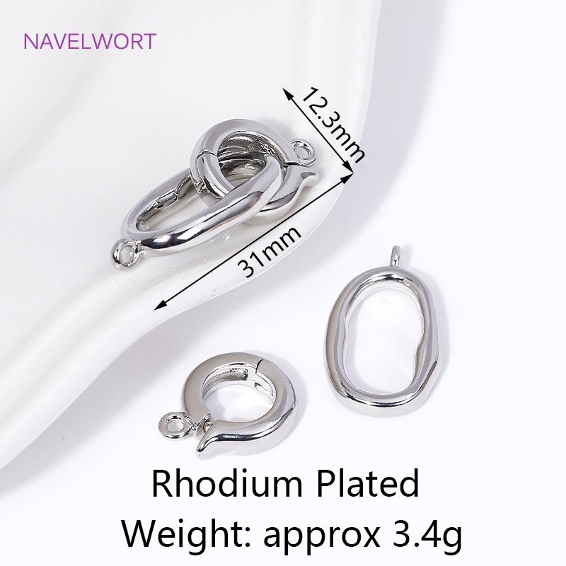 18K Gold Plated Pearl Clasp Connector,Brass Oval Connector Fastener Clasps For DIY Bracelet Jewelry Making Accessories
