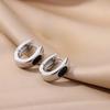 Women's Retro Zirconia Hoop Earrings Stainless Steel Pierced Earrings Light Luxury Simple Niche Design Earrings