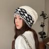 Wool Textured Knitting Beanie Women Cap Ear Protection Loose Fit Seasons Cold