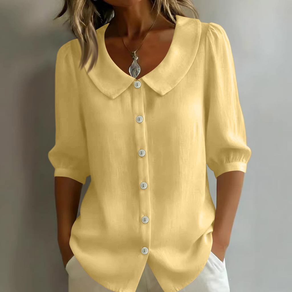 Ladies' Casual And Fashionable Loose V-neck Shirt Top