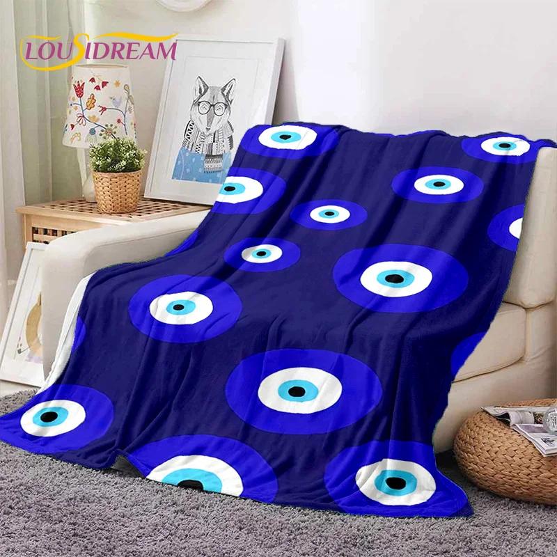 Evil Eye Turkey Blue Nazar Eye of Horus Soft Flannel Blanket for Beds Bedroom Sofa Picnic,Throw Blanket for Outdoor Leisure Gift