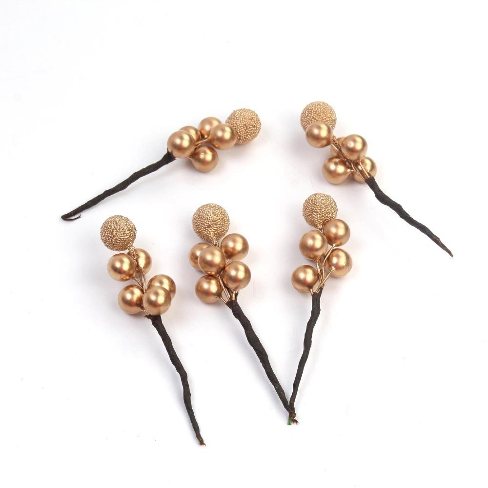 20 Pcs Glitter Christmas Artificial Berries Simulated Gift Box Decorative Berries  Bouquet