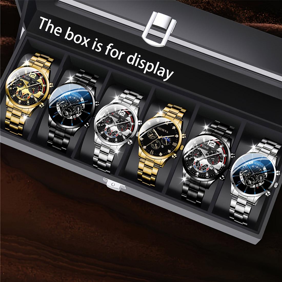 6pcs Set Luxury Business Watch Collection - Quartz Analog with Analog watch - Elegant Gift Set No