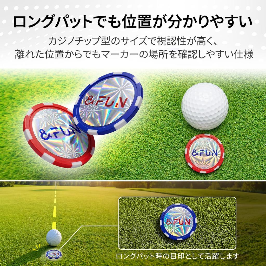 &FUN Golf Marker Set, Stylish, Putt Marker with Lines &