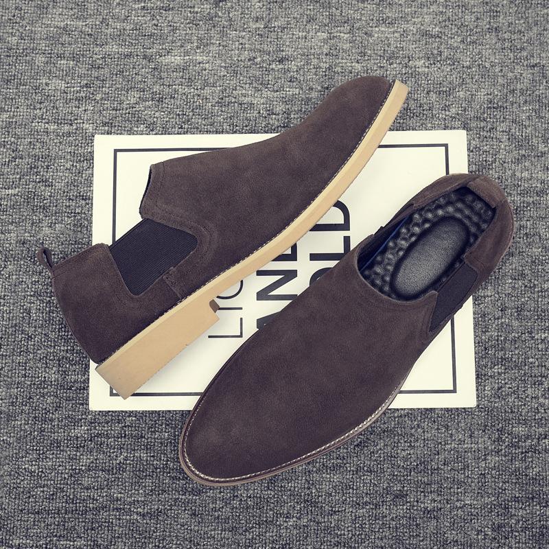 Men s Suede Cowhide Leather Business Shoes - British Trendy & Fashionably Casual Size 44