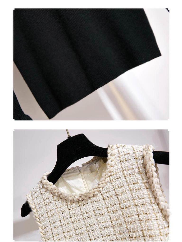 Wool Vest Dress Set for Women – Autumn/Winter 2025 Fashion, Elegant Two-Piece with Fragrant Style