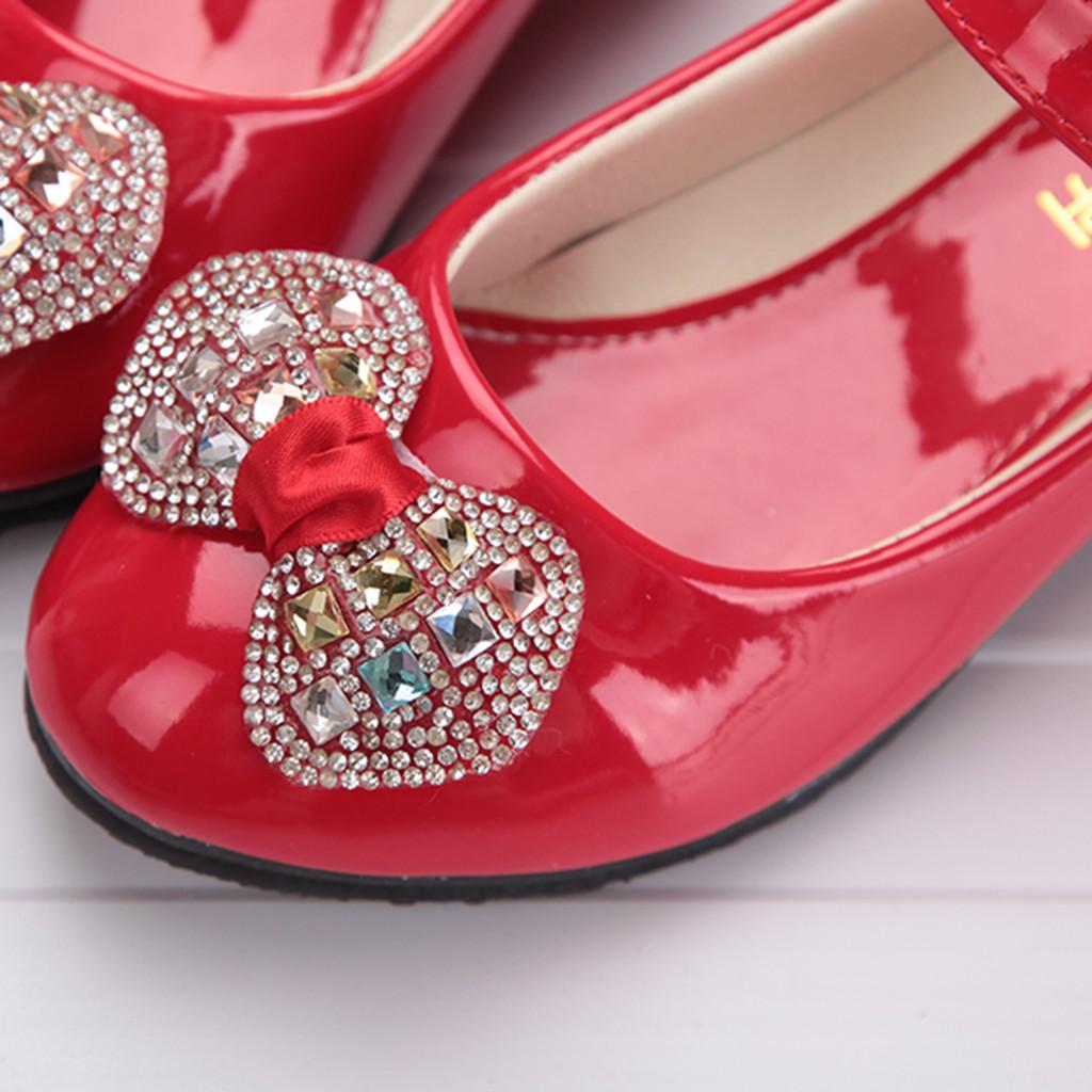 Girls Shoes 2025 Newly Arrived Infant Kids Baby Girls Crystal Bling Bowknot Single Princess Shoes Sandals Girls Sandals Shoe Red