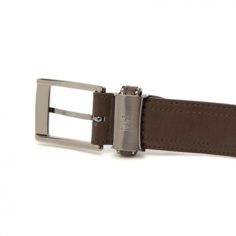 Daks Dark Brown Check Strap   Hook Leather Belt Dbbe6e722w3
