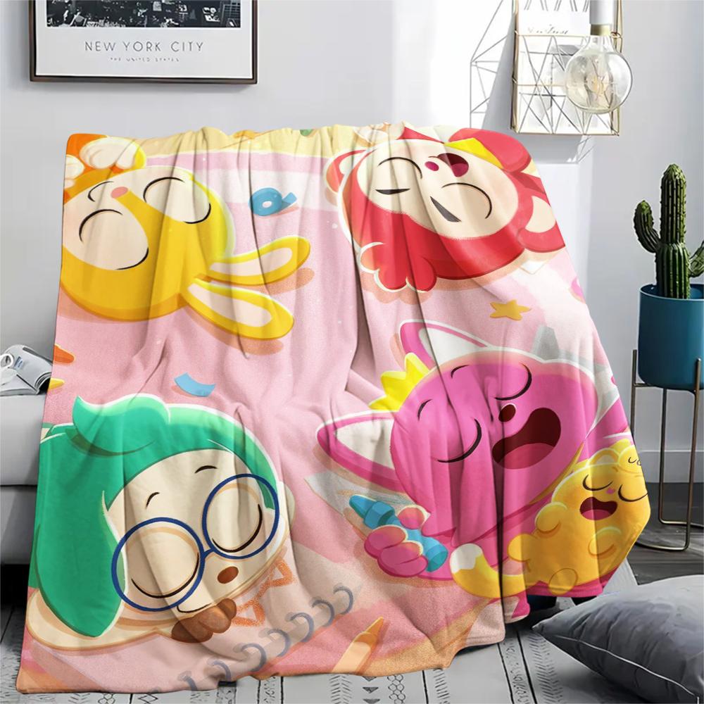 1 ks Flísová deka s potiskem Pinkfong, Vysoká kvalita, Pohodlná pro všechna roční období, Domácí dekorace, Teplo a pohodlí, Perfektní pro vánoční dárky111