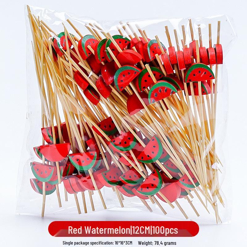 12CM Bamboo Pearl Skewers: Creative Cocktail and Fruit Plate Decor Toothpicks