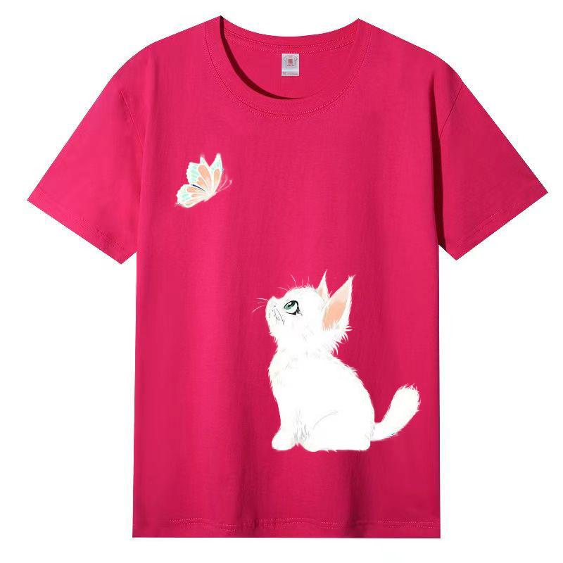 

Женская летняя популярная футболка с короткими рукавами из хлопка, дышащая, свободная футболка с принтом, повседневная 3XL