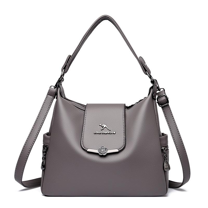 Retro Women's Bag Temperament, Versatile Soft Leather Texture Shoulder Bag, Large Capacity Can Be Carried Crossbody Mother Bag