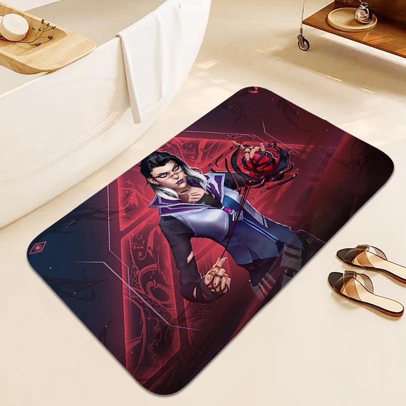 Digital Print Bathroom Mat Valorants Carpet for Bedroom Outdoor Entrance Doormat Sleeping Room Rugs Room Decorating Items