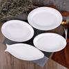 14-inch White Ceramic Oval Fish Plate