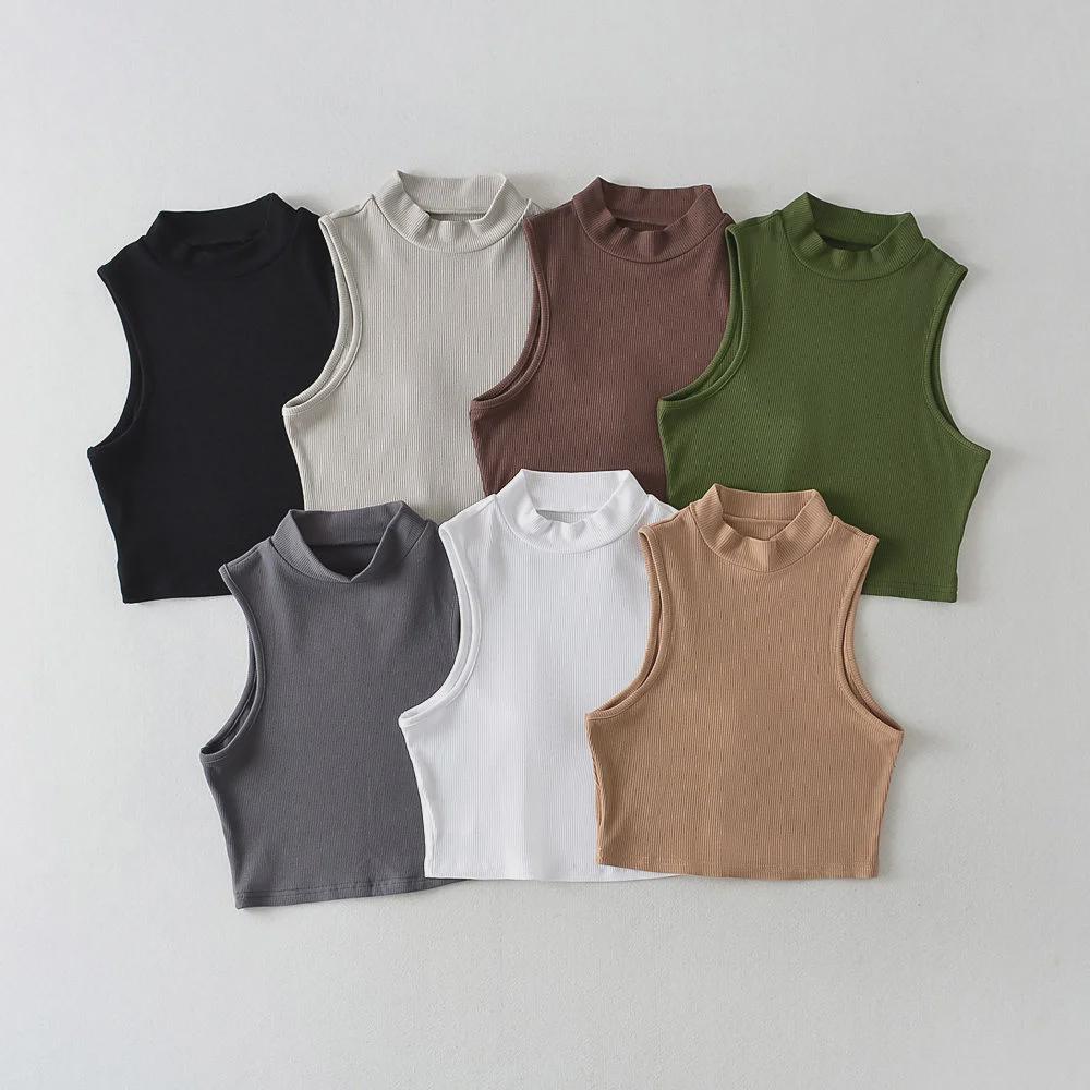 Trendy European & American Sleeveless Slim Fit High Collar Vest