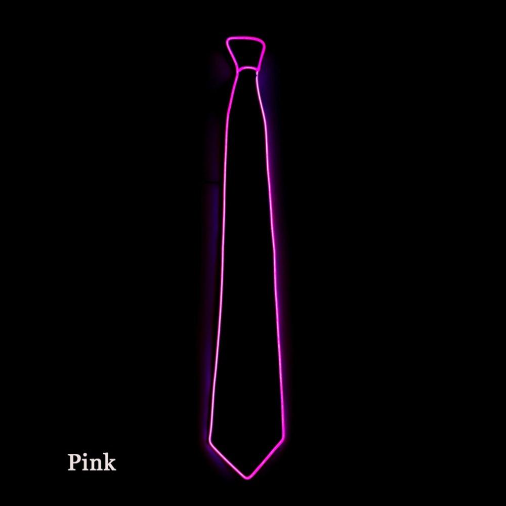 New Adjustable Light Up Neckties LED Luminous Props Funny Gift LED Light Up Tie Flashing Luminous Colored Ties Bar Party