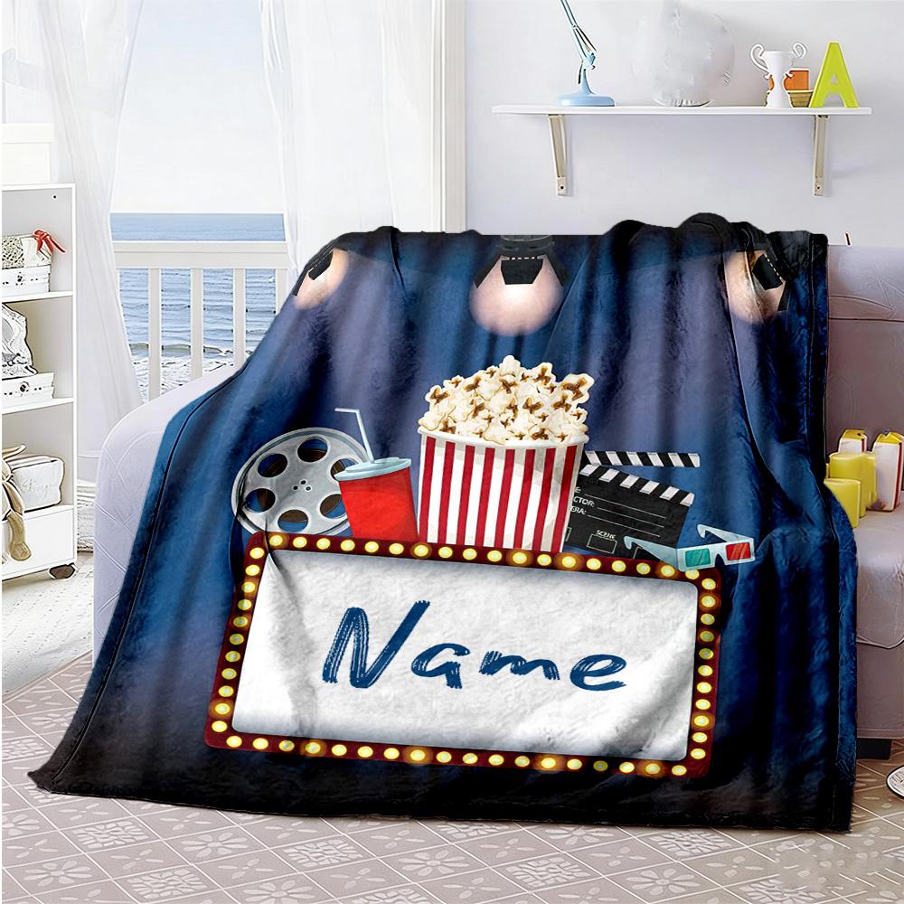 Movie Personalized Name Blanket Multi-purpose Customizable Blanket Soft Warm Cozy Suitable for Office Chair Seaside Couch Office Four Seasons Universa