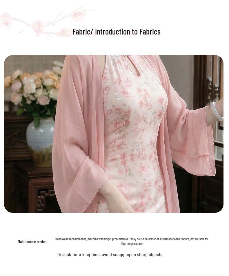 61017 New Chinese Halter Embroidery Dress & Shawl Set - Women's Summer 2026 Collection, Small Size Available