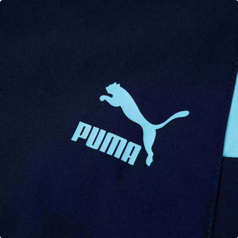 Puma Italy National Team Logo Pattern Printed Color Block Jogger Pants Men Jogger Pants Blue 767142-14