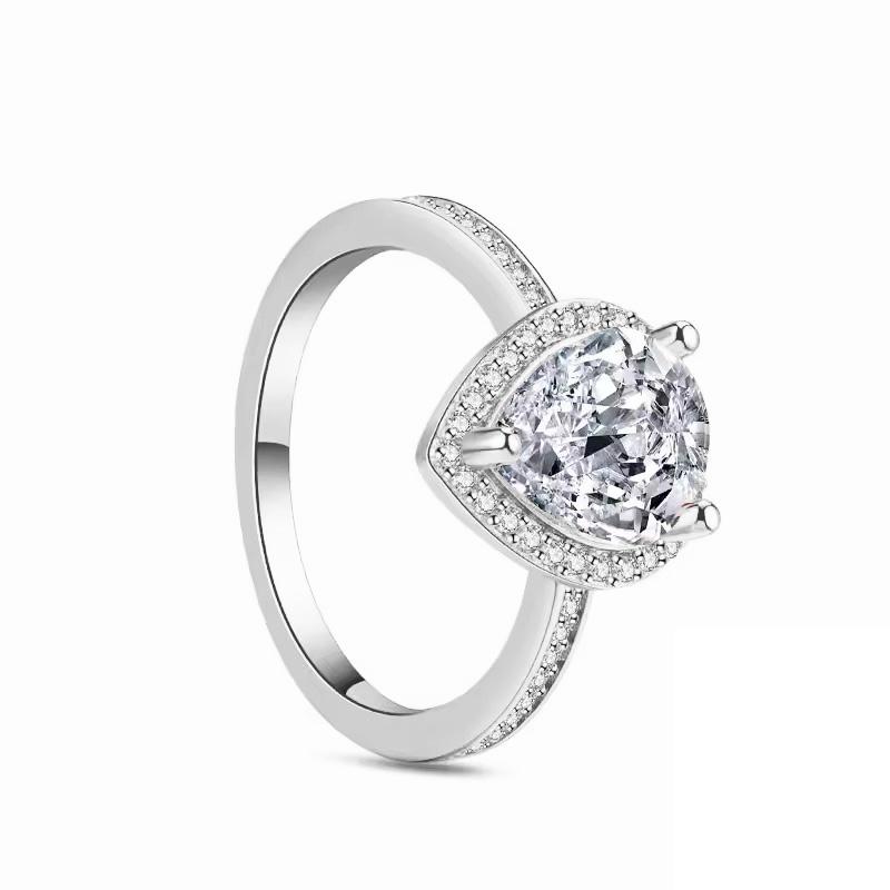 New 925 Sterling Silver Pink Blue Green Heart-shaped Rings Are Suitable for Delicate Jewelry for Women At Wedding Parties