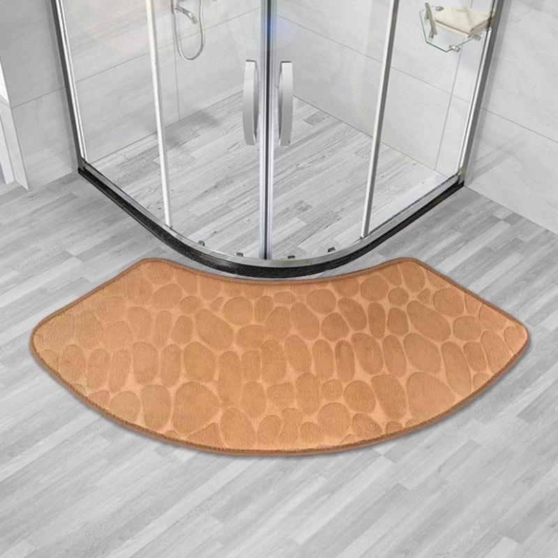 Super Absorbent Arc-Shaped Bath Mat Coral Velvet Bathroom Rug Floor Mat Quick Drying Machine Washable Home Hotel Bathroom Decor