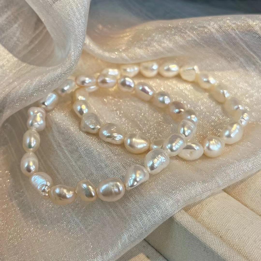 Retro Strong Light Natural Freshwater Baroque Pearl Bracelet Bracelet Niche Versatile High-End Temperament