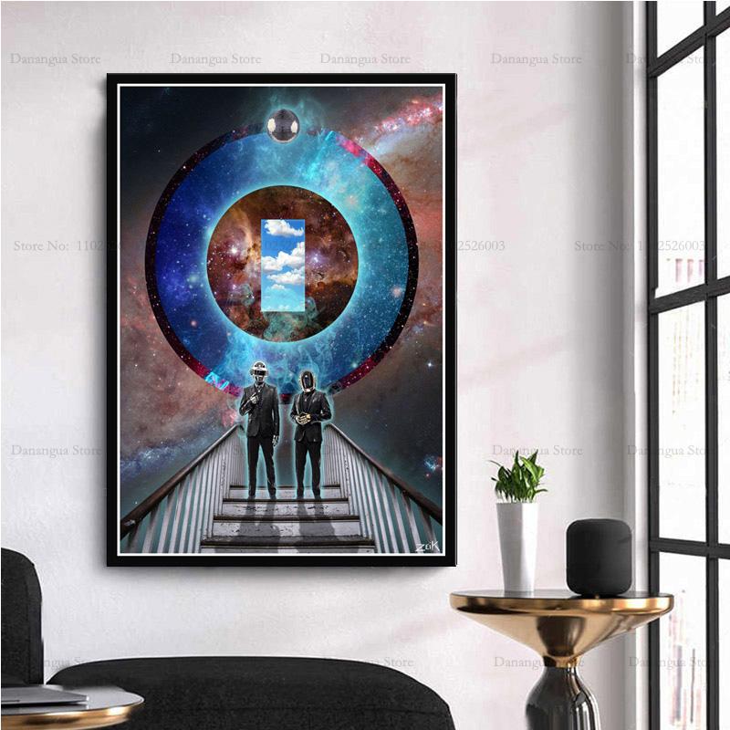 Abstrakt Daft Punk DJ Musikstjärna Konstverk Legend Moderna Affischtryck Väggkonst Canvas Målning Bild Foto Gåva Rum Heminredning