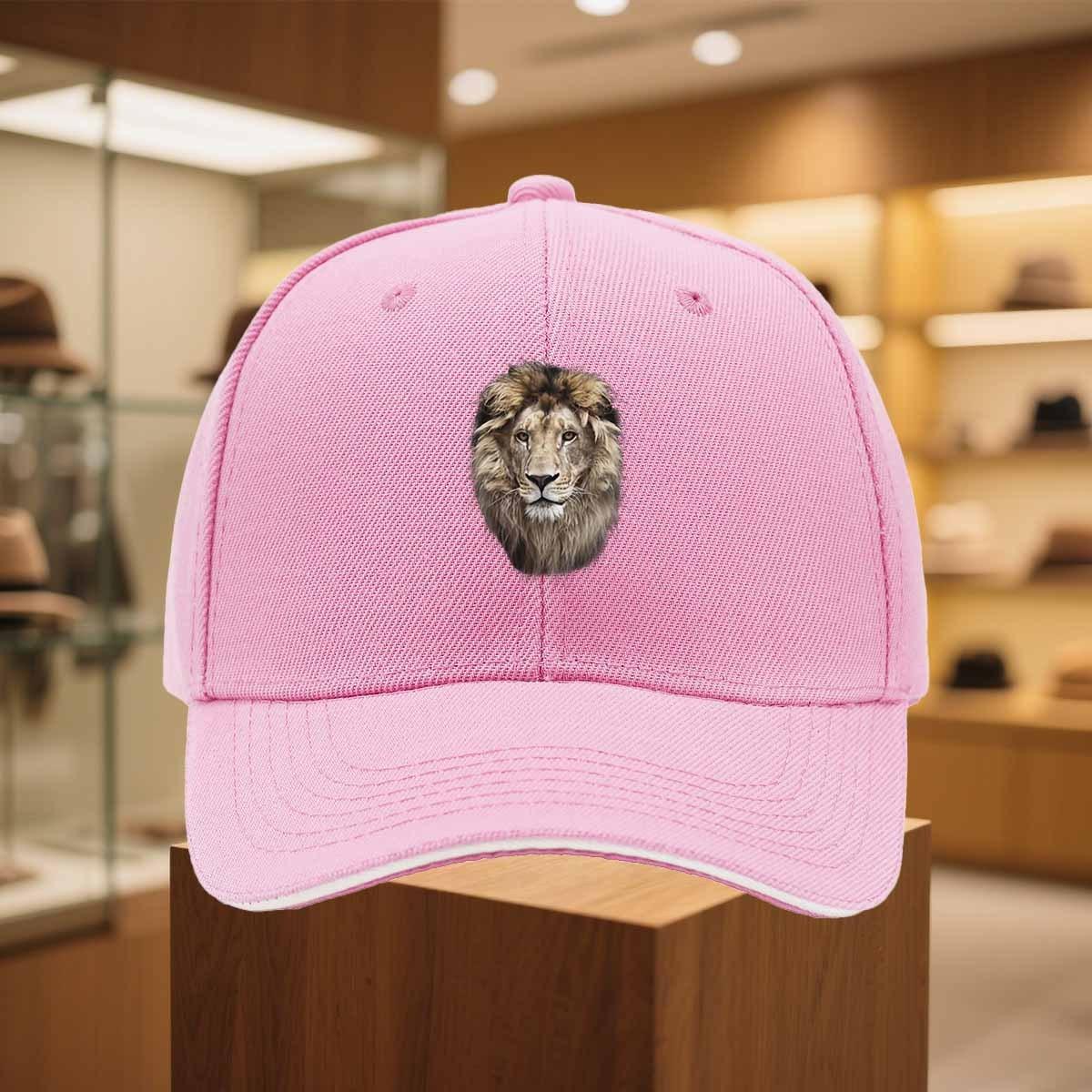 

Lion Face Print Baseball Cap Adult Unisex Casual Polyester Breathable Adjustable Outdoor Sport Cap One Size