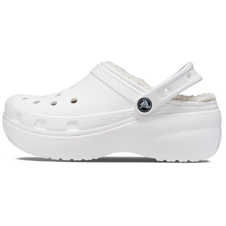 (WMNS) Crocs Classic Platform Lined Clogs  White  Women s 207938-100 EU 33-34