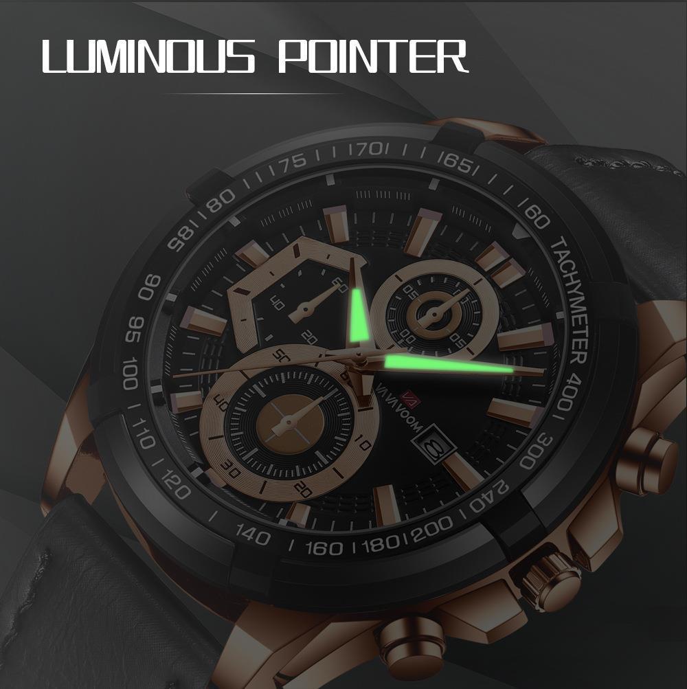 Men's Luxury Leather Strap Supercar Racing Waterproof Sports Watch