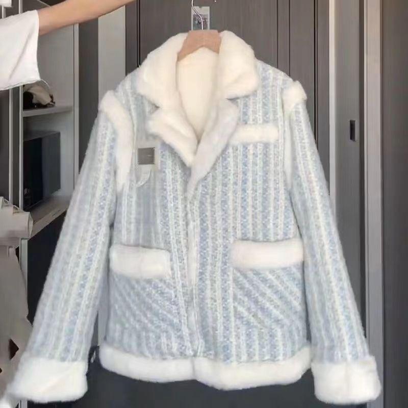 Winter  Fleece Lined Coat Women Oversized Thick Warm Two Sided Wear Padded Jacket